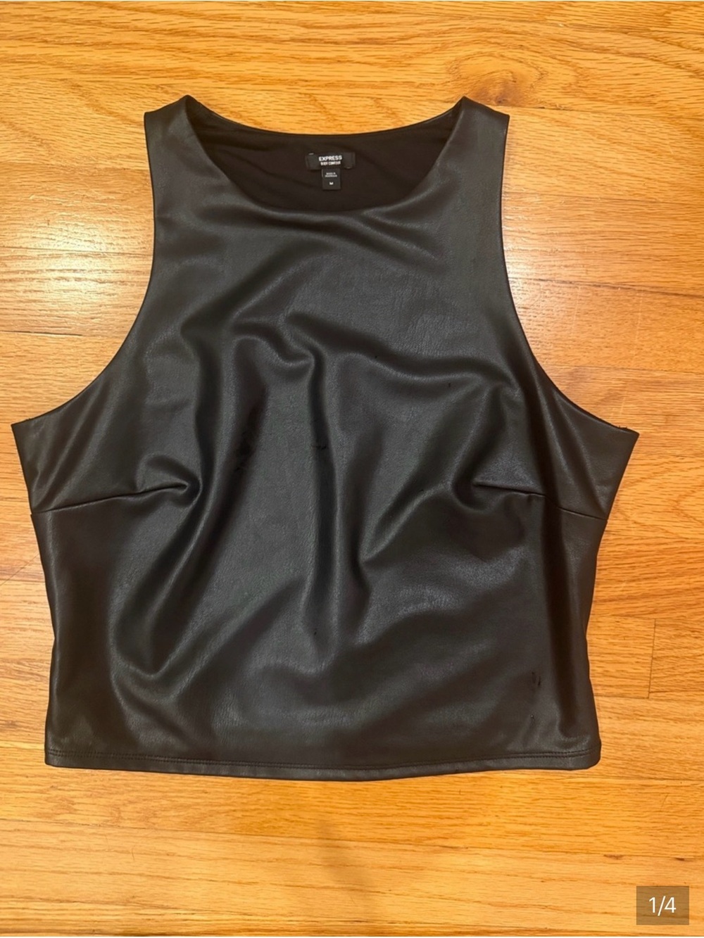 Express Faux Leather Top medium